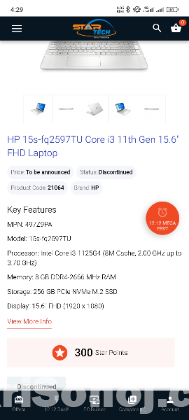 Hp laptop core i3 11 gen